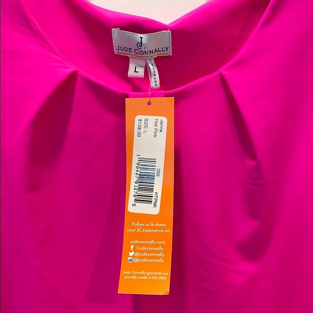 Jude Connally NWT Women's Jenna Hot Pink Sleeveless Top, size large. - Picture 5 of 5